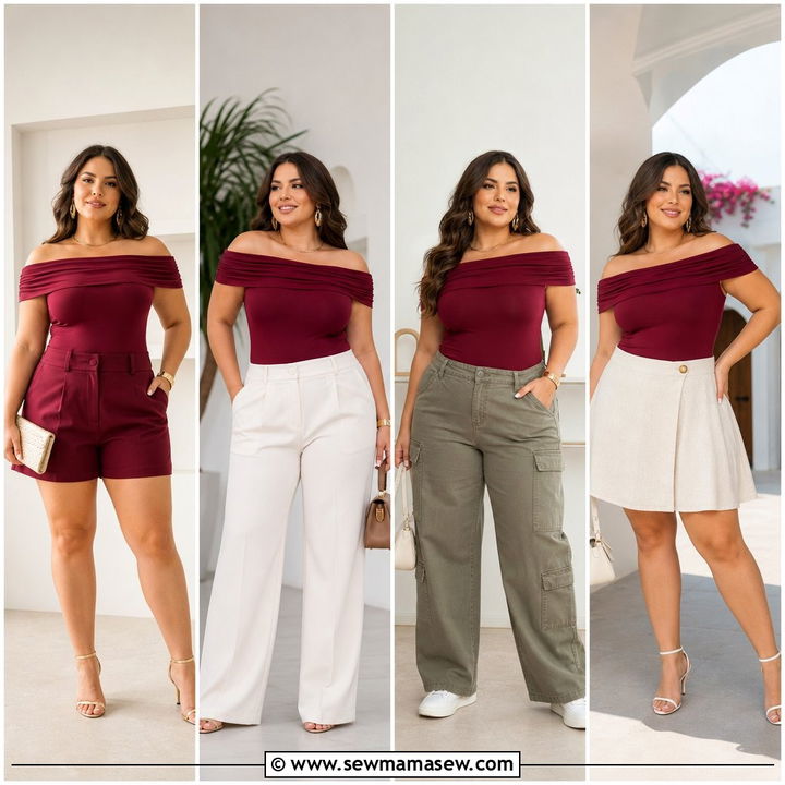 20 Plus Size Off the Shoulder Top Outfit Ideas for Date Night