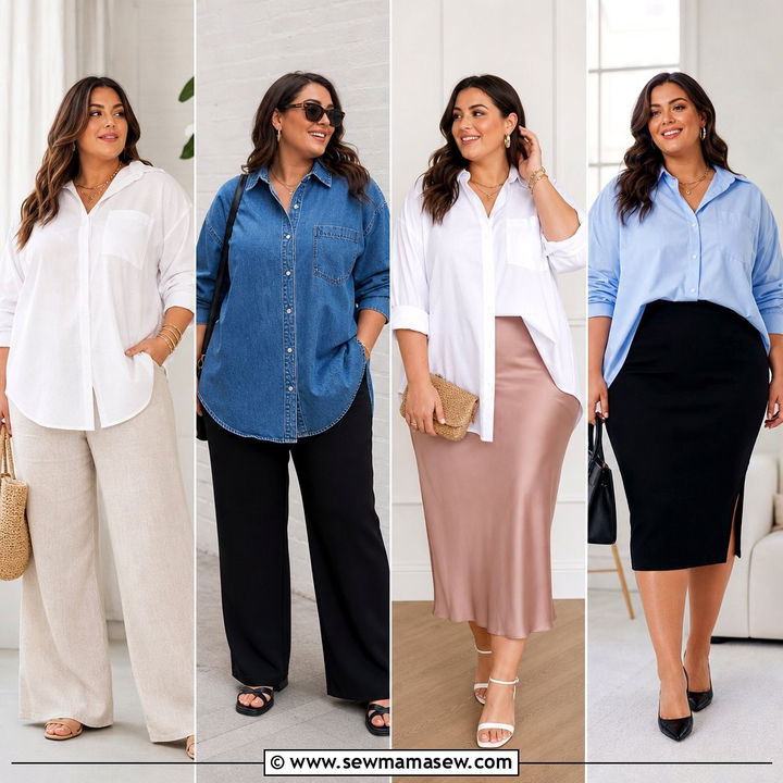 20 Plus Size Oversized Button-Up Outfit Ideas for Chic Layering