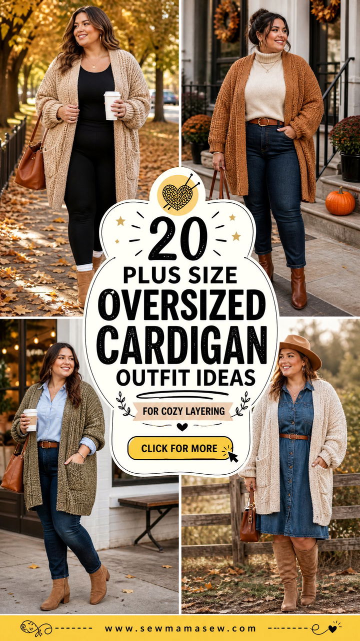 20 Plus Size Oversized Cardigan Outfit Ideas for Cozy Layering - 20 Plus Size Oversized Cardigan Outfit Ideas for Cozy Layering