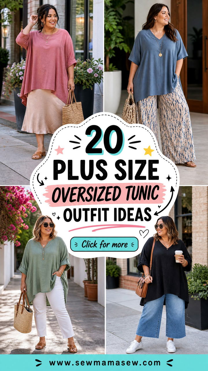 20 Plus Size Oversized Tunic Outfit Ideas for Easy Daily Style - 20 Plus Size Oversized Tunic Outfit Ideas for Easy Daily Style