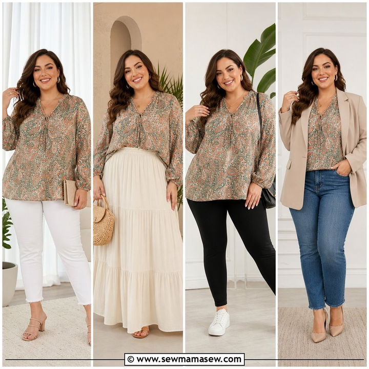 20 Plus Size Paisley Top Outfit Ideas for Polished Boho Style