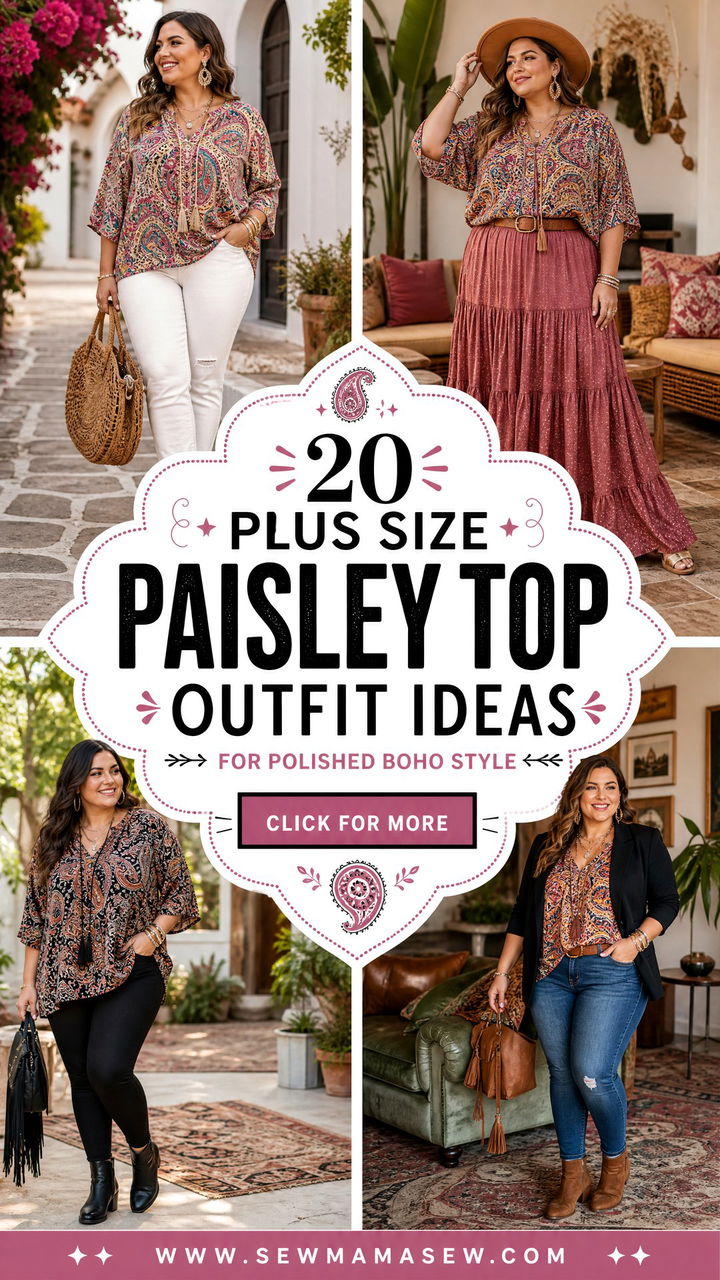 20 Plus Size Paisley Top Outfit Ideas for Polished Boho Style - 20 Plus Size Paisley Top Outfit Ideas for Polished Boho Style