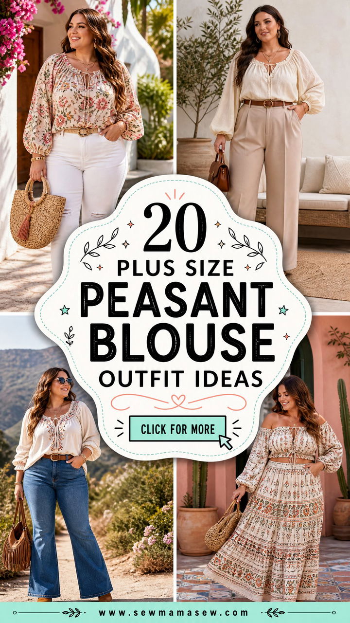 20 Plus Size Peasant Blouse Outfit Ideas for Fresh Boho Style - 20 Plus Size Peasant Blouse Outfit Ideas for Fresh Boho Style