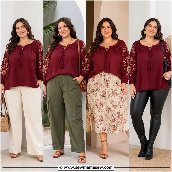 20 Plus Size Peasant Tunic Top Outfit Ideas for Easy Style