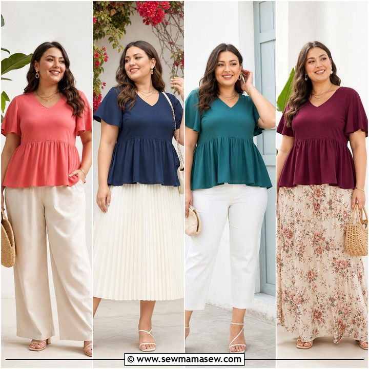 20 Plus Size Peplum Blouse Outfit Ideas for Chic Feminine Style