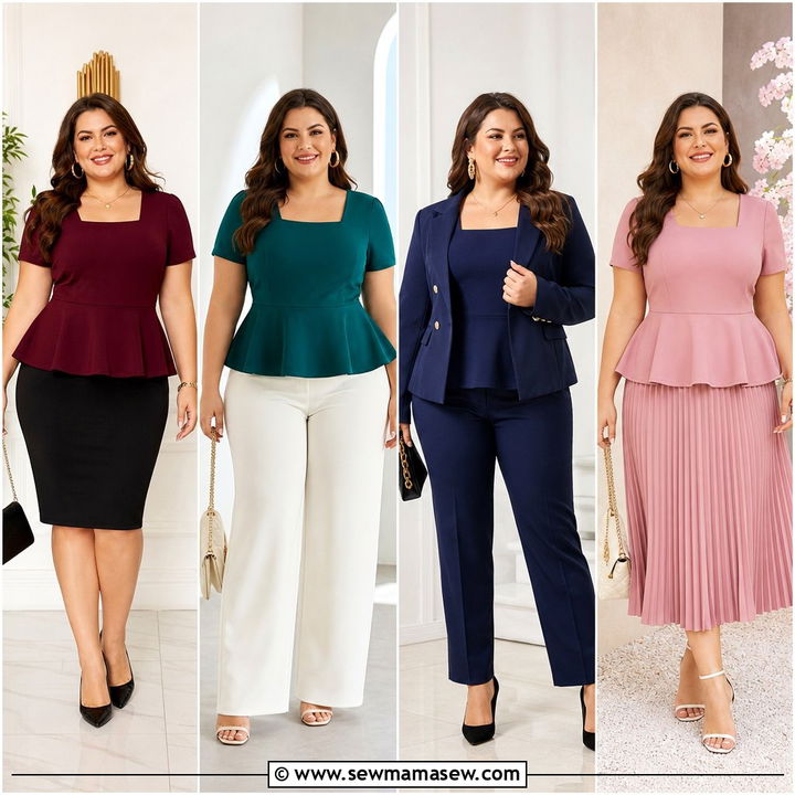 20 Plus Size Peplum Top Outfit Ideas for Shape-Enhancing Style