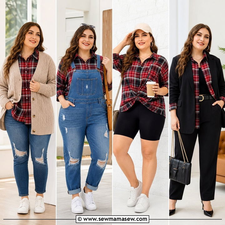 20 Plus Size Plaid Shirt Outfit Ideas for Effortless Style