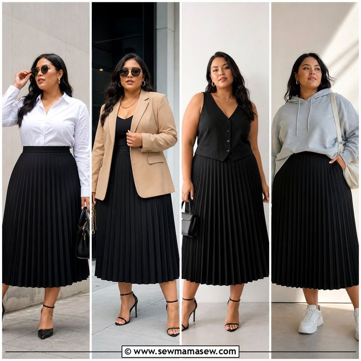 20 Plus Size Pleated Skirt Outfit Ideas for Chic Movement