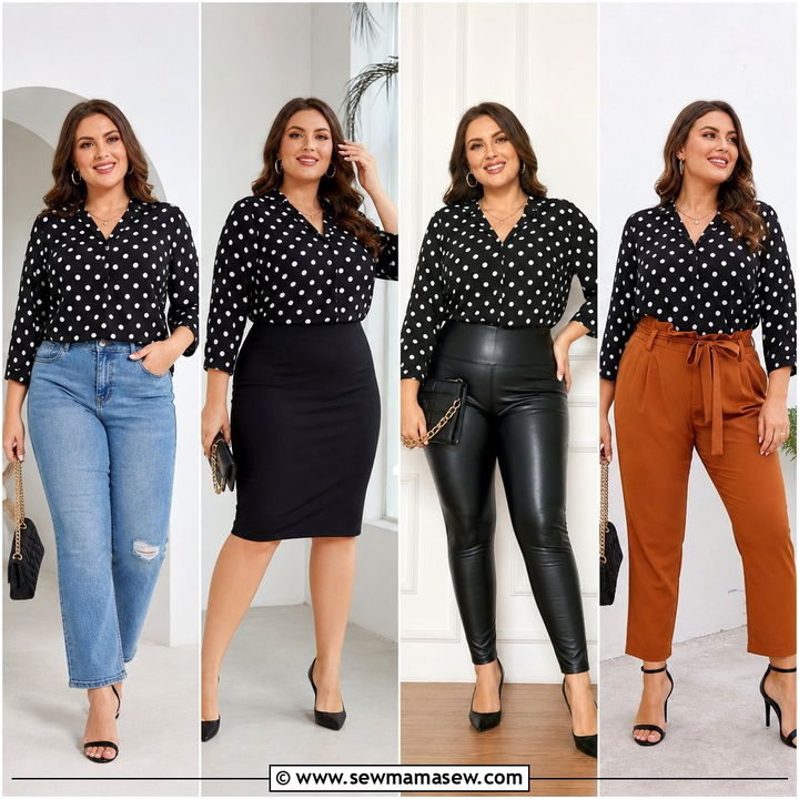 20 Plus Size Polka Dot Top Outfit Ideas for Retro Charm
