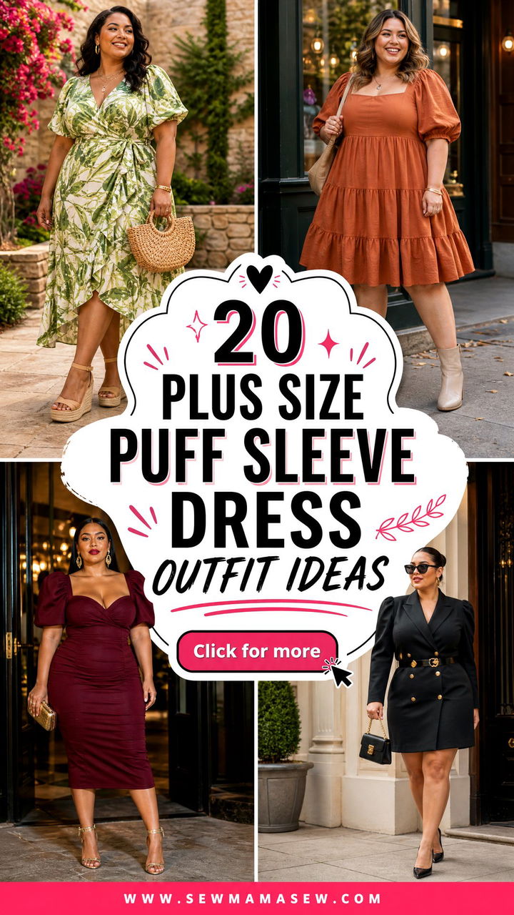 20 Plus Size Puff Sleeve Dress Outfit Ideas for Any Event - 20 Plus Size Puff Sleeve Dress Outfit Ideas for Any Event