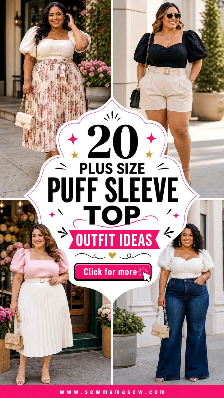 20 Plus Size Puff Sleeve Top Outfit Ideas for Easy Glam - 20 Plus Size Puff Sleeve Top Outfit Ideas for Easy Glam