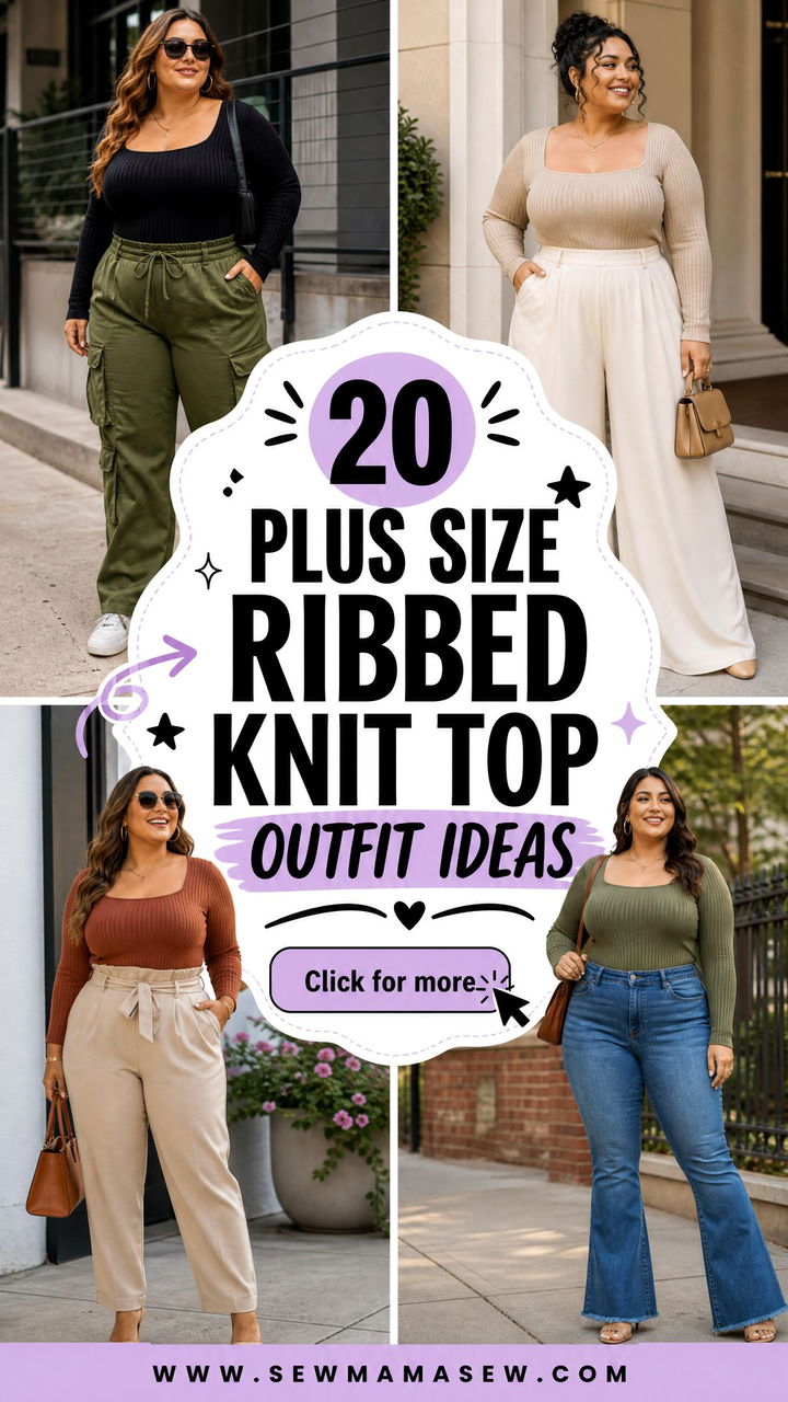 20 Plus Size Ribbed Knit Top Outfit Ideas for Chic Days - 20 Plus Size Ribbed Knit Top Outfit Ideas for Chic Days