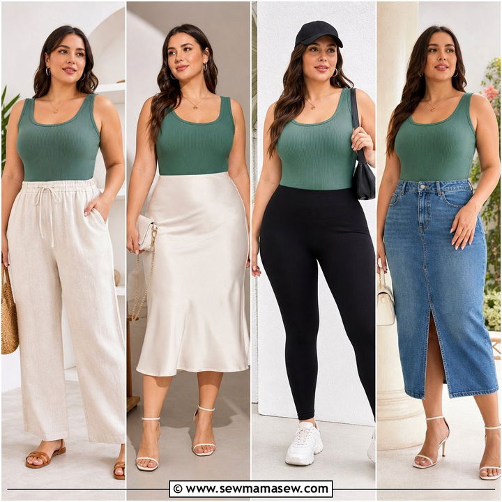 20 Plus Size Ribbed Tank Top Outfit Ideas for Summer Style