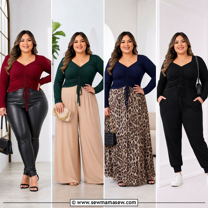 20 Plus Size Ruched Top Outfit Ideas for Flattering Style