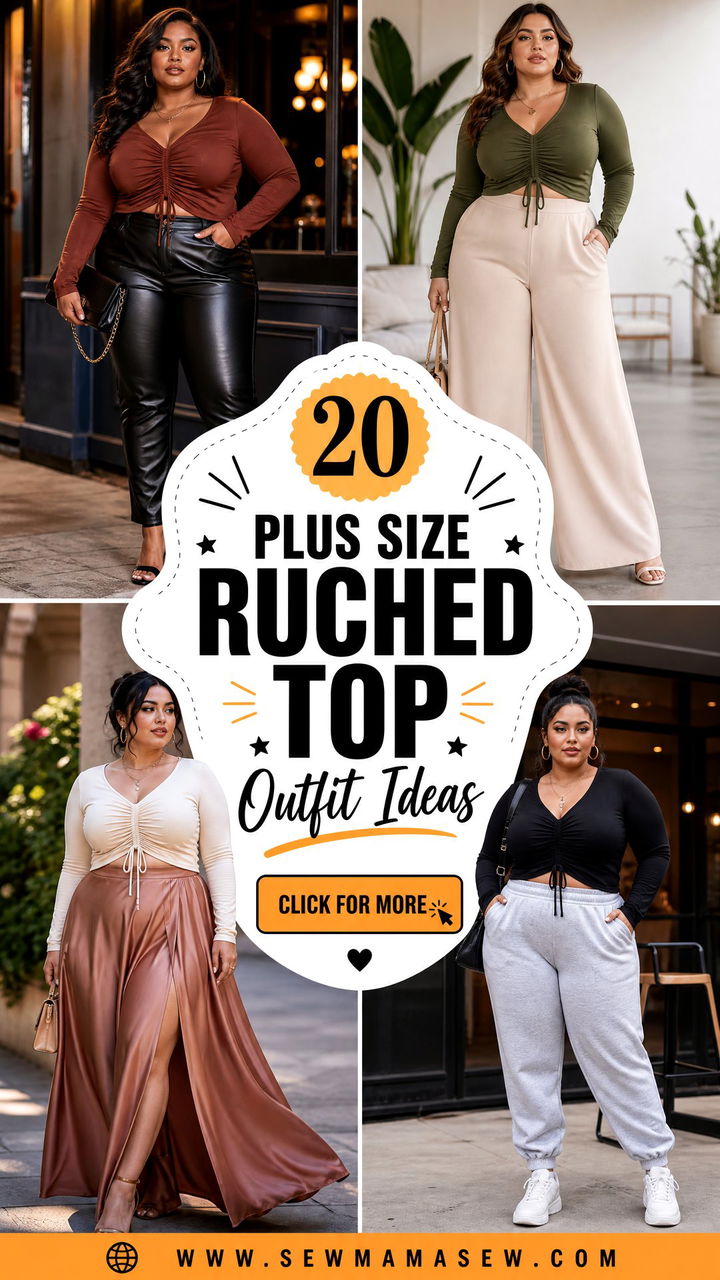 20 Plus Size Ruched Top Outfit Ideas for Flattering Style - 20 Plus Size Ruched Top Outfit Ideas for Flattering Style