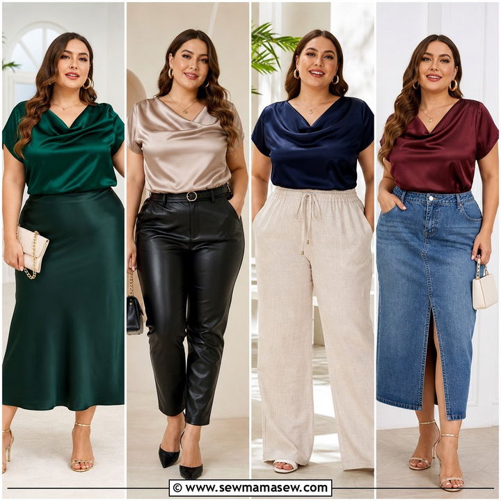 20 Plus Size Satin Top Outfit Ideas for Polished Everyday Style