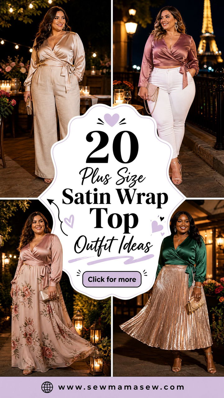 20 Plus Size Satin Wrap Top Outfit Ideas for Date Nights - 20 Plus Size Satin Wrap Top Outfit Ideas for Date Nights