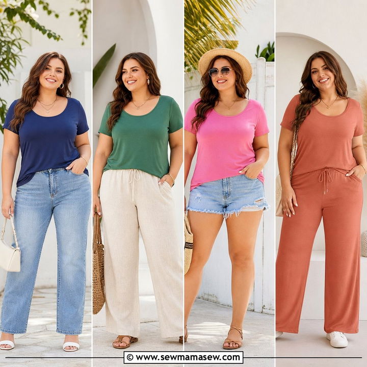20 Plus Size Scoop Neck Top Outfit Ideas for Easy Layering