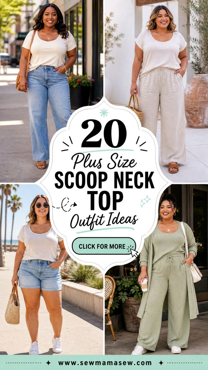 20 Plus Size Scoop Neck Top Outfit Ideas for Easy Layering - 20 Plus Size Scoop Neck Top Outfit Ideas for Easy Layering