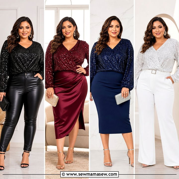 20 Plus Size Sequin Top Outfit Ideas for Glam Holiday Looks