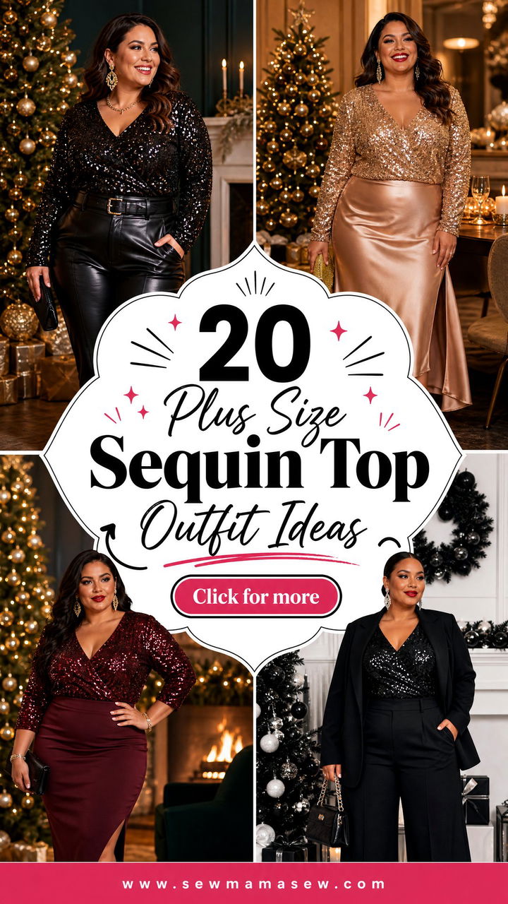 20 Plus Size Sequin Top Outfit Ideas for Glam Holiday Looks - 20 Plus Size Sequin Top Outfit Ideas for Glam Holiday Looks