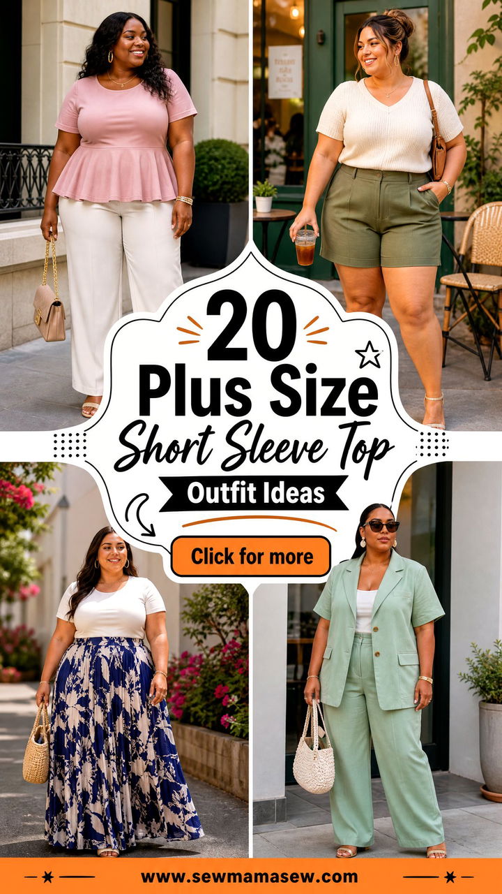 20 Plus Size Short Sleeve Top Outfit Ideas for Everyday Style - 20 Plus Size Short Sleeve Top Outfit Ideas for Everyday Style
