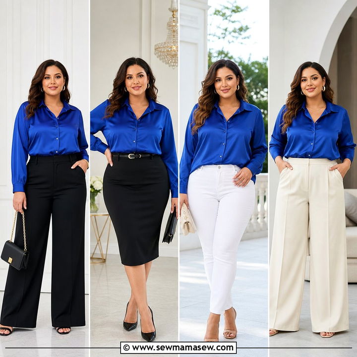 20 Plus Size Silk Blouse Outfit Ideas for Polished Everyday Style