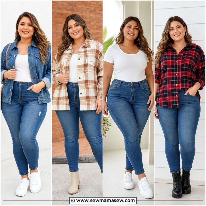 20 Plus Size Skinny Jeans Outfit Ideas for Sleek Everyday Style