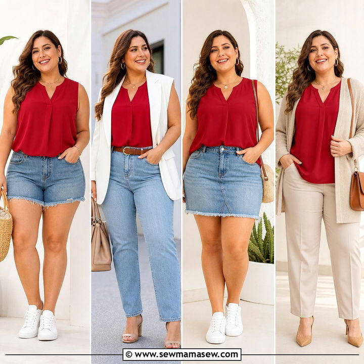20 Plus Size Sleeveless Top Outfit Ideas for Easy Summer Style