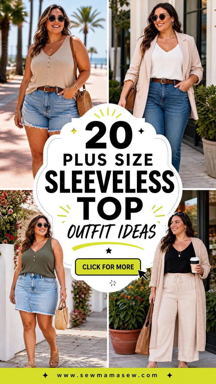 20 Plus Size Sleeveless Top Outfit Ideas for Easy Summer Style - 20 Plus Size Sleeveless Top Outfit Ideas for Easy Summer Style