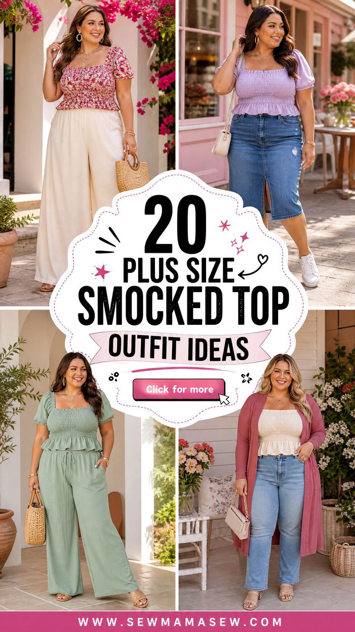 20 Plus Size Smocked Top Outfit Ideas for Easy Feminine Style - 20 Plus Size Smocked Top Outfit Ideas for Easy Feminine Style
