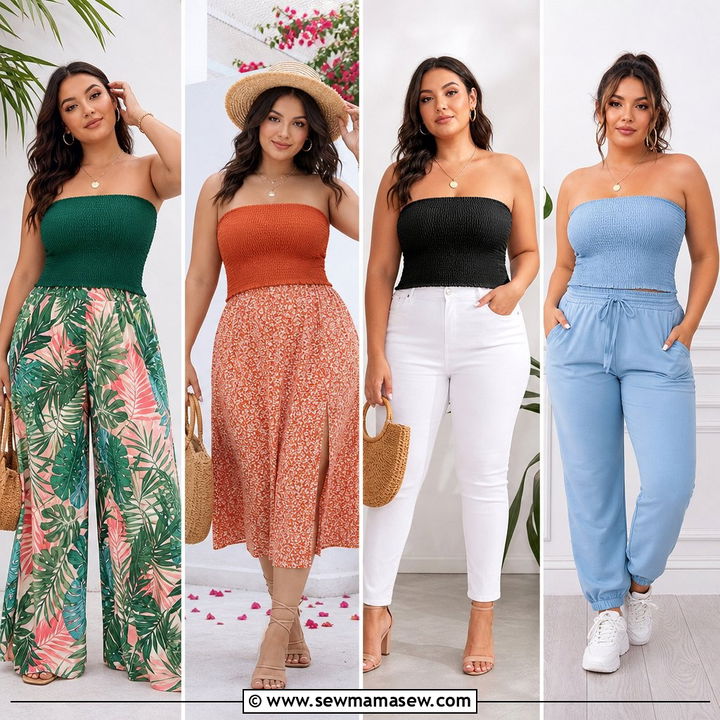 20 Plus Size Smocked Tube Top Outfit Ideas for Easy Summer Style