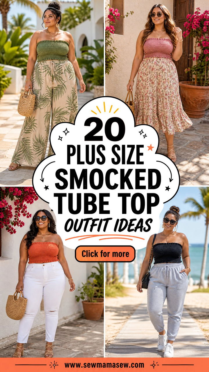 20 Plus Size Smocked Tube Top Outfit Ideas for Easy Summer Style - 20 Plus Size Smocked Tube Top Outfit Ideas for Easy Summer Style