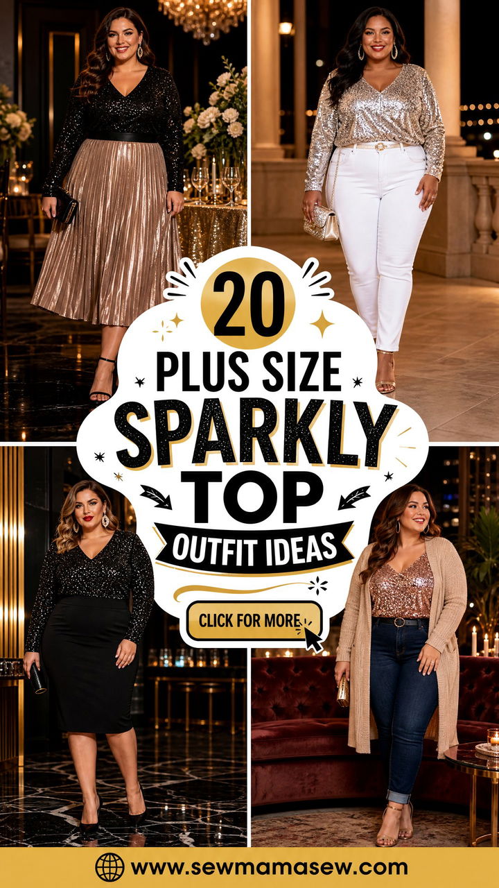 20 Plus Size Sparkly Top Outfit Ideas for Party-Ready Glam - 20 Plus Size Sparkly Top Outfit Ideas for Party-Ready Glam