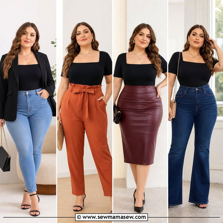 20 Plus Size Square Neck Top Outfit Ideas for Flattering Style