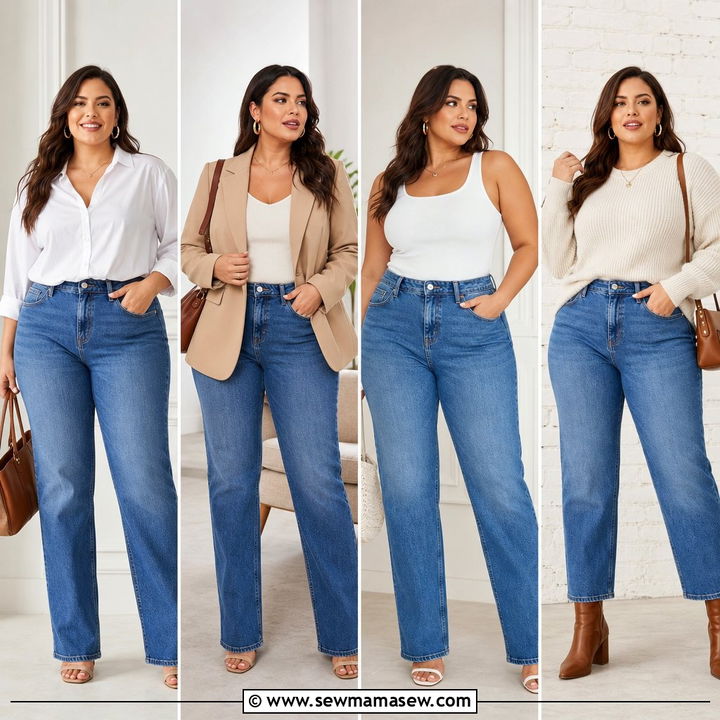 20 Plus Size Straight Leg Jeans Outfit Ideas That Feel Fresh
