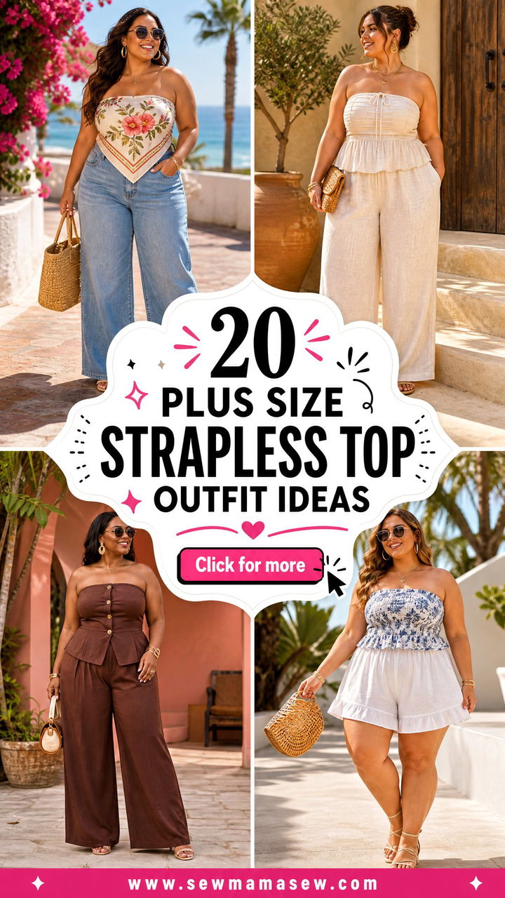 20 Plus Size Strapless Top Outfit Ideas for Chic Summer Style - 20 Plus Size Strapless Top Outfit Ideas for Chic Summer Style