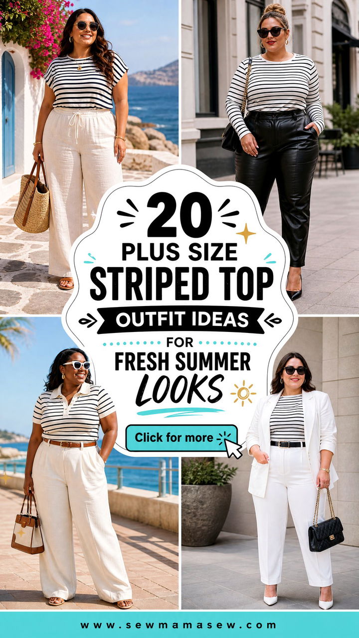 20 Plus Size Striped Top Outfit Ideas for Fresh Summer Looks - 20 Plus Size Striped Top Outfit Ideas for Fresh Summer Looks
