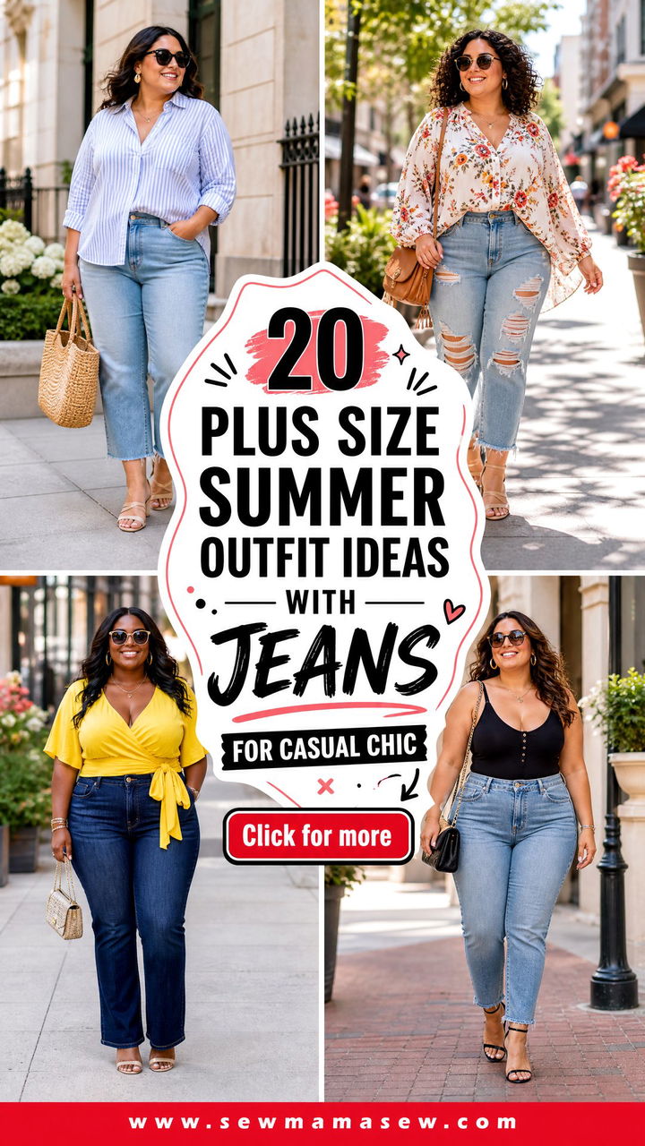 20 Plus Size Summer Outfit Ideas With Jeans for Casual Chic - 20 Plus Size Summer Outfit Ideas With Jeans for Casual Chic