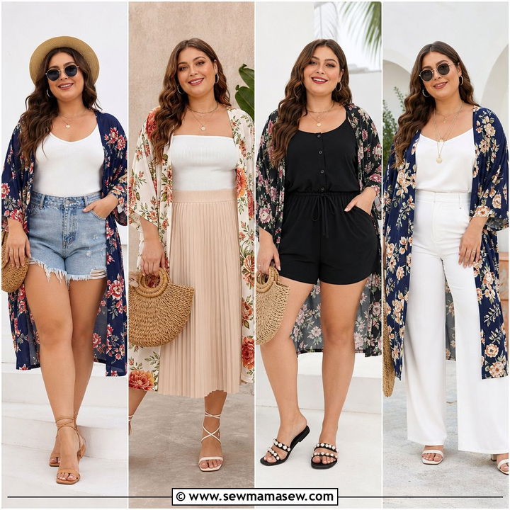 20 Plus Size Summer Outfit Ideas With Kimono for Breezy Days