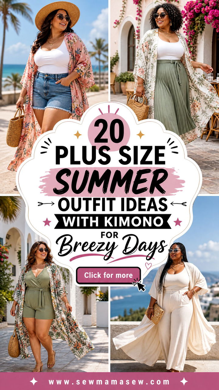 20 Plus Size Summer Outfit Ideas With Kimono for Breezy Days - 20 Plus Size Summer Outfit Ideas With Kimono for Breezy Days