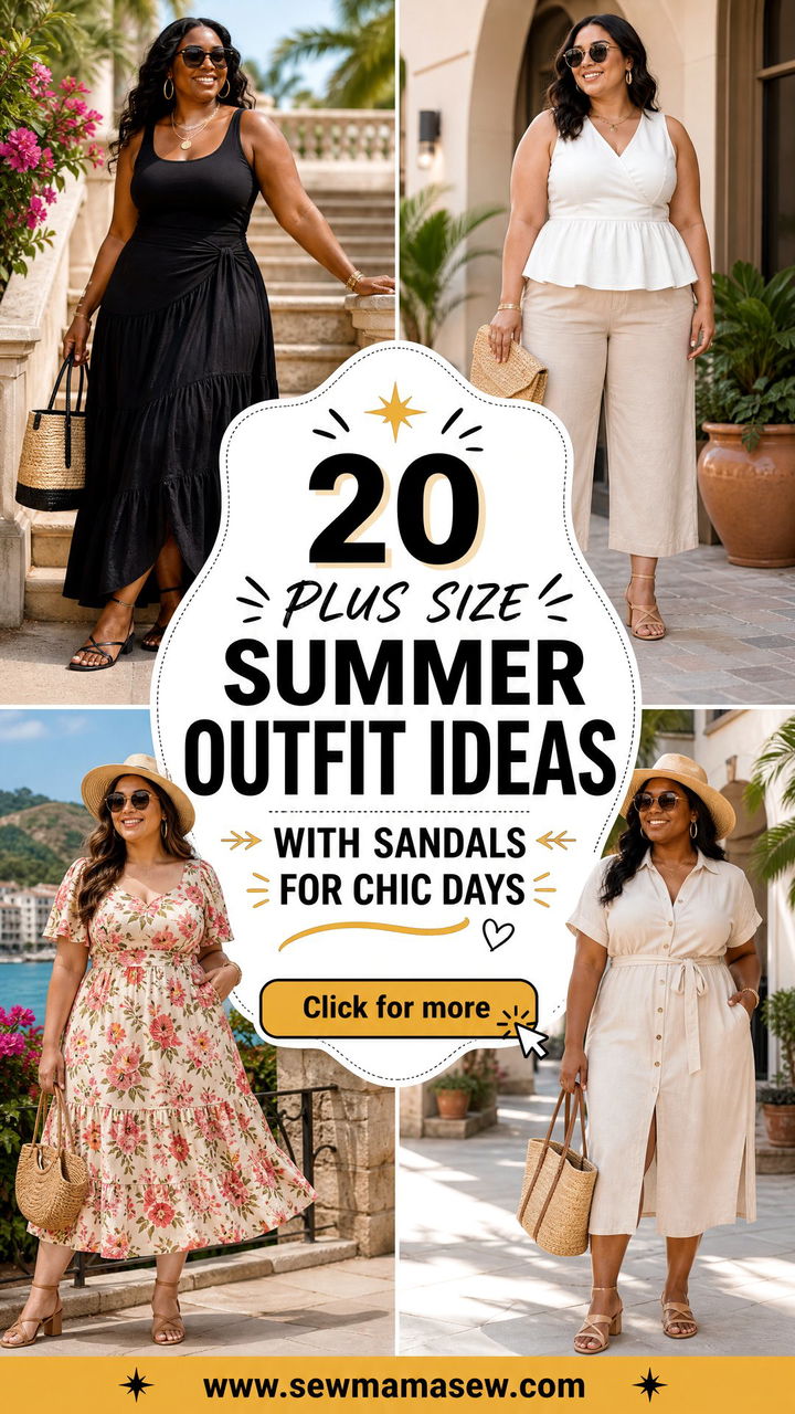 20 Plus Size Summer Outfit Ideas With Sandals for Chic Days - 20 Plus Size Summer Outfit Ideas With Sandals for Chic Days