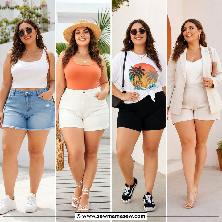20 Plus Size Summer Outfit Ideas With Shorts for Sunny Days