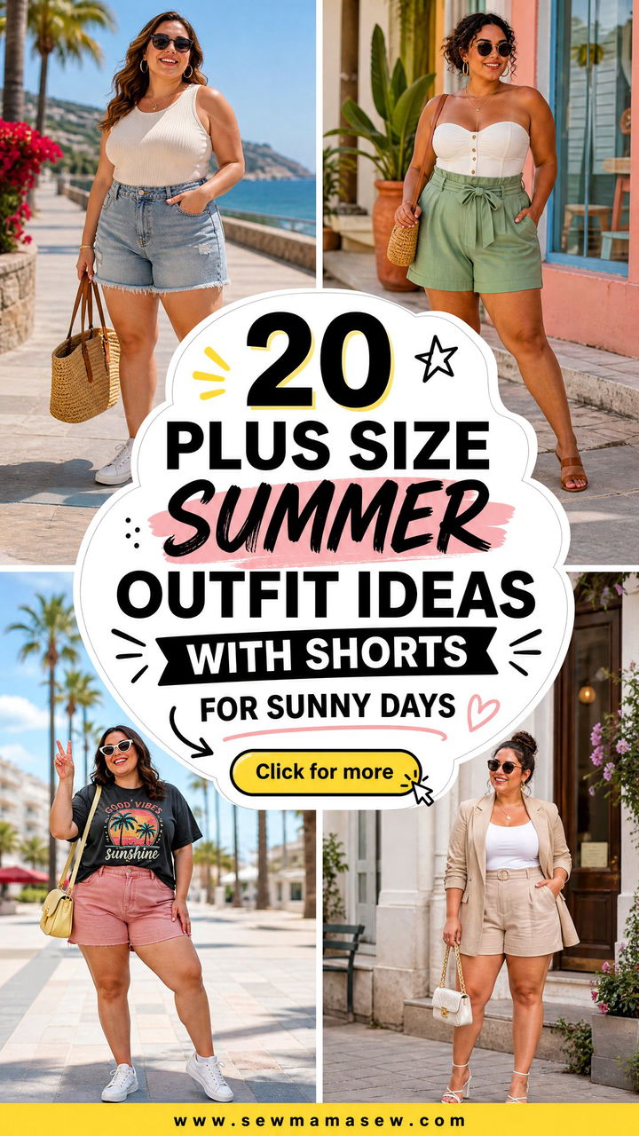 20 Plus Size Summer Outfit Ideas With Shorts for Sunny Days - 20 Plus Size Summer Outfit Ideas With Shorts for Sunny Days