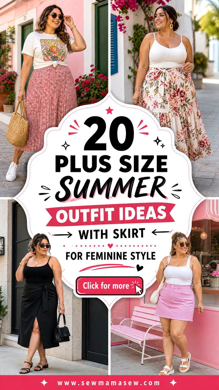 20 Plus Size Summer Outfit Ideas With Skirt for Feminine Style - 20 Plus Size Summer Outfit Ideas With Skirt for Feminine Style