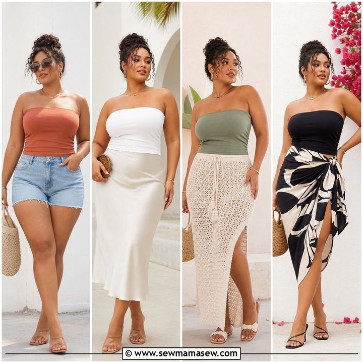 20 Plus Size Summer Tube Top Outfit Ideas for Chic Days