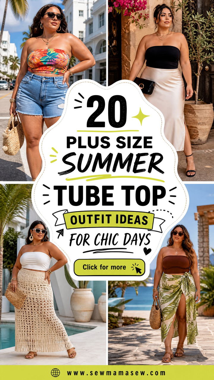 20 Plus Size Summer Tube Top Outfit Ideas for Chic Days - 20 Plus Size Summer Tube Top Outfit Ideas for Chic Days
