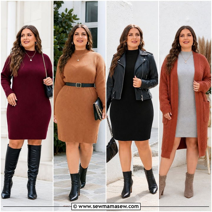 20 Plus Size Sweater Dress Outfit Ideas for Cozy Winter Style