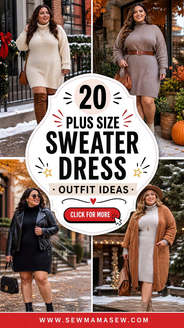 20 Plus Size Sweater Dress Outfit Ideas for Cozy Winter Style - 20 Plus Size Sweater Dress Outfit Ideas for Cozy Winter Style