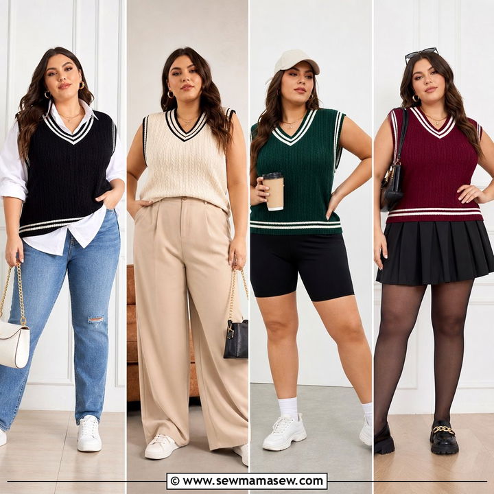 20 Plus Size Sweater Vest Outfit Ideas for Chic Layered Looks